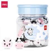 deli 得力 71054 小牛造型2B美术绘图橡皮擦 22块
