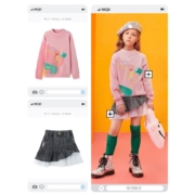 MQD童装女童卡通大图案毛衣冬装新款儿童半高领针织衫加厚韩版 海棠粉 140cm