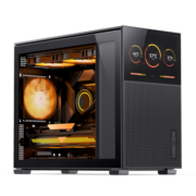 乔思伯（JONSBO）松果D31 MESH副屏版黑色 MATX机箱（双360冷排/ATX电源/Type-c Gen2 10Gbps+/标配8"副屏）