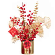 爱已装糖 发财果仿真花束花瓶套装家居客厅餐桌福桶摆件装饰花假花塑料花