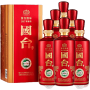 京喜app：GUOTAI 国台 53度酱香型白酒 茅台镇纯粮酿造坤沙酒 高度白酒送礼 2017年国台国标*6瓶整箱装
