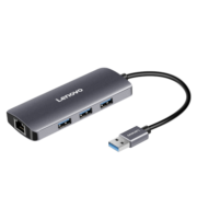 联想（lenovo）USB3.0分线器拓展坞扩展坞转千兆网口RJ45有线网卡转接头笔记本电脑USB扩展小新四合一转换器