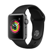 Apple Watch Series 3智能手表（GPS款 38毫米 深空灰色铝金属表壳 黑色运动型表带 MTF02CH/A）