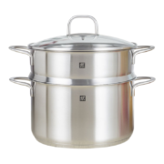 双立人（ZWILLING）蒸锅不锈钢汤锅蒸笼蒸屉家用煲汤煮锅 Nova plus 24厨具两件套