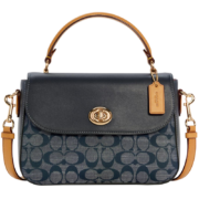 PLUS会员：COACH 蔻驰 女士手提包 C4921 IMDEI 蓝色 中号