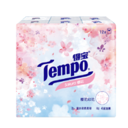 概率券、京喜app：Tempo得宝樱花味印花手帕纸小包纸巾 餐巾纸4层12包
