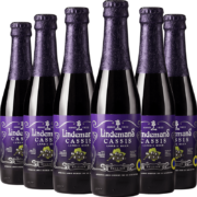 Lindemans林德曼黑加仑 精酿果啤 啤酒 250ml*6瓶 比利时进口 年货送礼