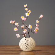 京东特价APP：帕美居 新中式花瓶摆件 花瓶+1粉梅花