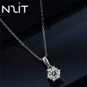 N2IT 经典六爪1克拉莫桑石项链 玫瑰花礼盒