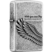 ZiPPO之宝(Zippo)打火机 飞的更高 仿古银徽章 zippo打火机