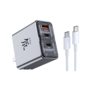 努比亚 65W氮化镓GaN3充电器三口套装20W苹果iphone14/13PD快充头华为macbook笔记本100W数据线 透明探索版