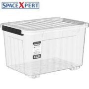 PP材质！SPACEXPERT 空间专家 条纹加厚系列 C5039 收纳箱 100L 透明