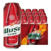 WUSU 乌苏啤酒 大红烈性 500ml*12听易拉罐 整箱装