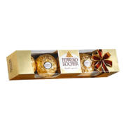 费列罗（FERRERO）榛果威化糖果巧克喜糖伴手礼年货节日送礼5粒蝴蝶结礼盒装62.5g