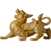 铜师傅 全铜摆件《威猛貔貅（小号）》家居饰品 铜工艺品 威猛母貔貅（如意橙）