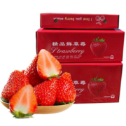 鲜嫩多汁！静益乐源 大凉山红颜草莓 净重3斤大果礼盒装单果18-25g