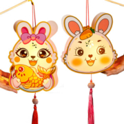 2023新款兔年过年兔子灯笼新年装饰元宵春节儿童手提花灯diy手工