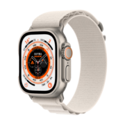 Apple Watch Ultra 智能手表 GPS+蜂窝款 49毫米 钛金属原色 钛金属表壳星光色高山回环式表带大号MQFD3CH/A