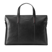 Samsonite/新秀丽公文包男士大容量商务手提包头层牛皮笔记本电脑包 送老公送男友 TK9*09001 黑色