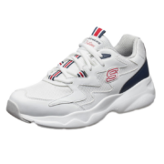 Skechers斯凯奇春季经典学院风休闲鞋 男女同款厚底老爹鞋999090WBRD白色/蓝色/红色41