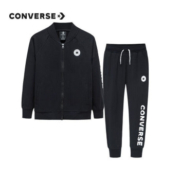 匡威（Converse）童装男童针织两件套夹克时尚外套长裤套装CNVN-TP-A178 正黑色 130(7/6X)