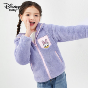 轻盈保暖！Disney 迪士尼 女童加绒保暖连帽外套