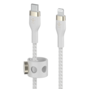 贝尔金（BELKIN）苹果充电线 双层编织 MFi认证 苹果手机PD快充 Type-C转Lightning充电线 2米白色 CAA011