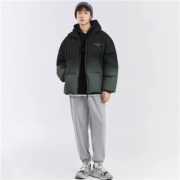 限尺码：太平鸟 男式 渐变羽绒情侣款小熊面包服羽绒服