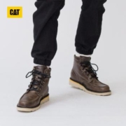 【商场同款】CAT卡特 马丁靴工装靴复古工靴男靴男鞋 牛皮短筒防滑耐穿短筒靴高帮鞋 深灰 40