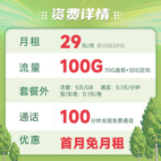 中国电信 手机卡流量卡不限速全国通用5G号码卡百香卡木棉卡白杨卡玫瑰红柳卡灯笼卡 白杨卡29元月租100G-BYK