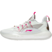 李宁（LI-NING）驭帅14beng Low奶油熔岩蛋糕丨篮球鞋男子一体织高回弹专业比赛鞋 霜白色/陶泥褐-19 39.5
