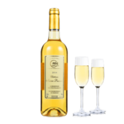 菲特瓦【30月陈酿】法国原瓶进口波尔多AOC贵腐甜白葡萄酒单支配2香槟杯 香甜丝滑·柔顺可口 750ml单支装