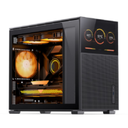 乔思伯（JONSBO）松果D31 MESH副屏版黑色 MATX机箱（双360冷排/ATX电源/Type-c Gen2 10Gbps+/标配8"副屏）
