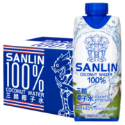 三麟100%椰子水 富含天然电解质 泰国进口NFC椰青果汁330ml*12瓶 整箱