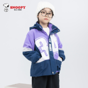 Snoopy 史努比 儿童抓绒内胆三合一连帽冲锋衣（105-140cm） 三色