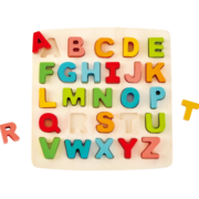 Hape(德国)儿童早教启蒙玩具大写字母立体拼图幼儿园玩教具字母认知拼板男孩女孩节日礼物 3岁+ E1551
