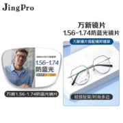 镜邦近视眼镜男商务半框超轻合金镜架可配有度数防蓝光镜片1.67 2201黑银 配万新1.67MR-7非球面树脂镜片