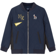 HAZZYS哈吉斯童装男童儿童棉服外套棉衣冬季新品中大童休闲时尚立领夹克上衣 藏蓝 105
