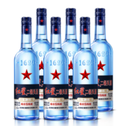 红星二锅头 白酒 43度蓝瓶 绵柔8纯粮 750ml*6瓶整箱 清香型 高度纯粮