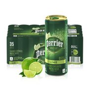 perrier 巴黎水 青柠味气泡水  250ml*35罐整箱装