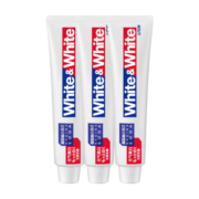 LION狮王WHITE&WHITE大白葡萄柚小苏打美白牙膏 葡萄柚小苏打淡化牙渍牙渍 【元气美白】葡萄柚小苏打120g*3