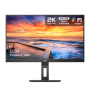 AOC电脑显示器 24英寸 2K高清 75Hz IPS屏65WType-C 旋转升降 商用设计办公TUV低蓝光23.8英寸显示屏Q24P2C