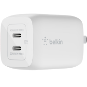 贝尔金（BELKIN）氮化镓充电器 65W苹果充电器 双口Type-C快充 苹果手机iPhone mackbook充电头 便携 WCH013
