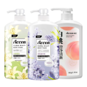 PLUS会员：ACCEN 澳雪 花果香氛沐浴露套装 600ml白桃+500ml百合花+500ml薰衣草