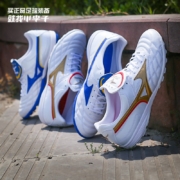 美津浓（MIZUNO）小李子:Mizuno/美津浓WAVE CUP里瓦尔多AS碎钉袋鼠皮成人足球鞋男 白金色P1GD201962+足球搭配袜 42.5