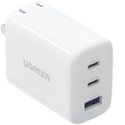 绿联 苹果充电器PD65W多口充电头兼容35W/20W快充适用iPhone14/13ProMax/12手机iPadmini等MacBook笔记本电脑