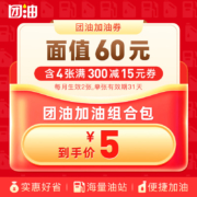 Plus会员：团油 四张300-15加油券（每月生效2张 ）
