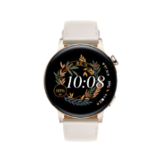 华为（HUAWEI）WATCHGT 3手表 升级八通道 双频五星精准定位 专属跑步教练7天续航gt3 42mm白色真皮表带 客户