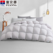轻盈蓬松！FUANNA 富安娜 羽绒加厚被【白鹅绒＋超柔保暖】灰色 1.8m床适用(230*229cm)