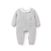 皮偌乔 冬装婴儿衣服连体衣宝宝新生儿外出抱衣冬季加厚爬爬服哈衣 开裆襟哈(灰色) 73cm